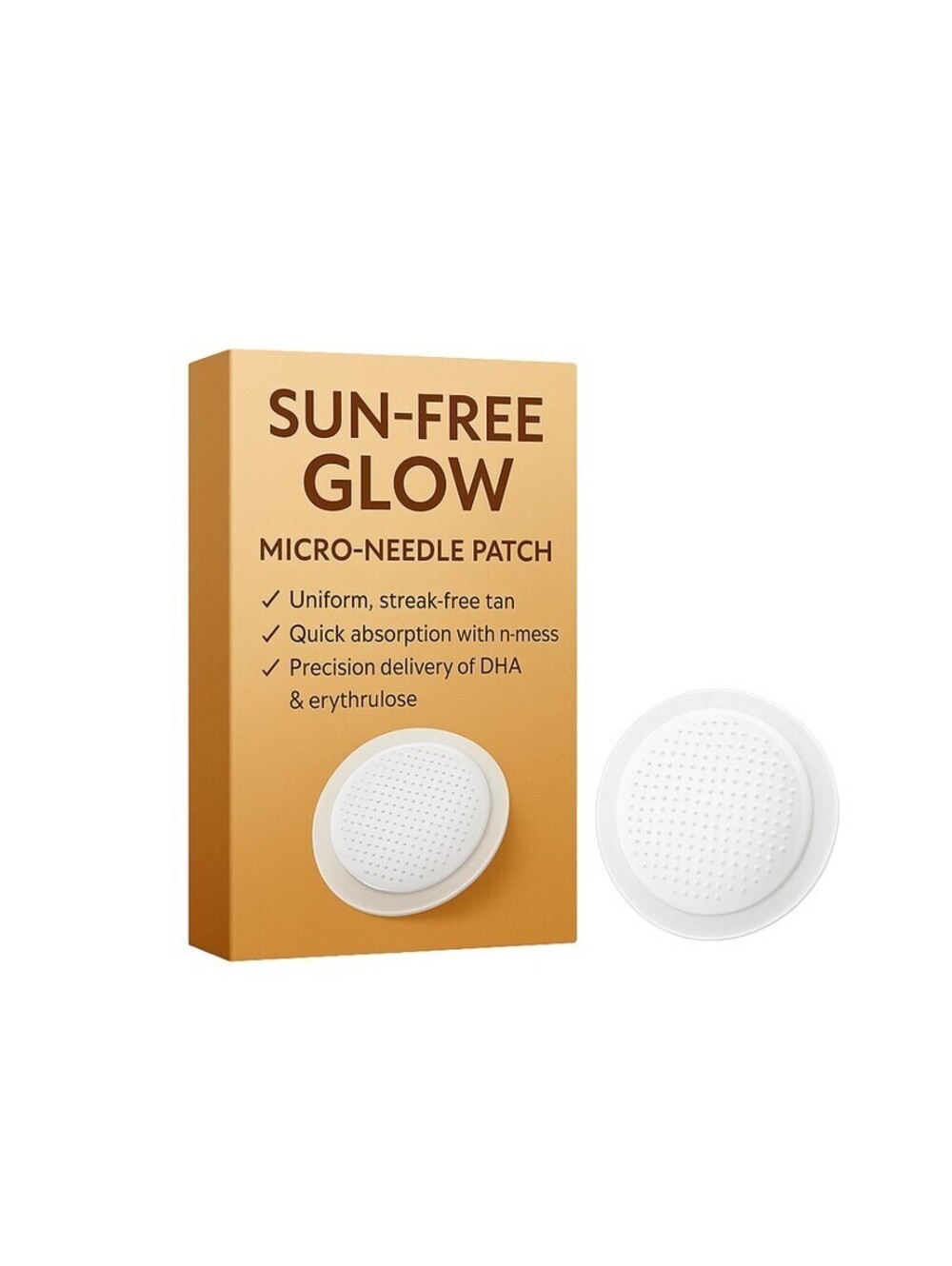 1 Box-10 pcs Sun-Free Glow Micro-Needle Patch for Natural Streak-Free Bronze Tan
